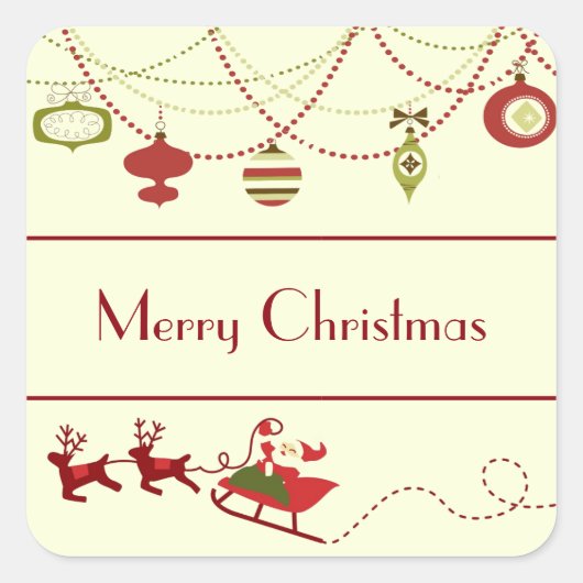 クラシックなクリスマス - スクエアステッカー スクエアシール (正面)