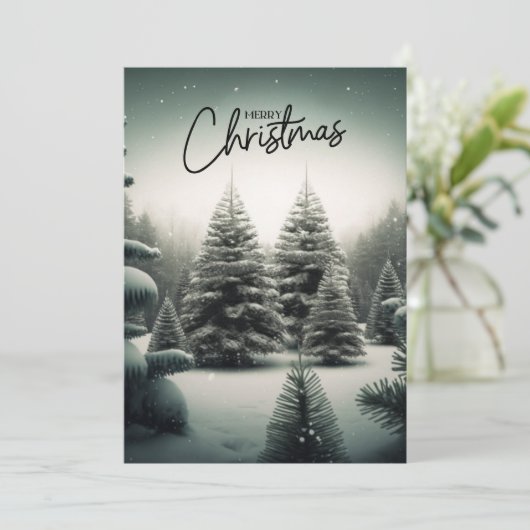 クラシックなクリスマス フォレスト ギフトカード 招待状 (スタンド正面)
