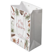 クラシックなクリスマス ミディアムペーパーバッグ (正面アングル)