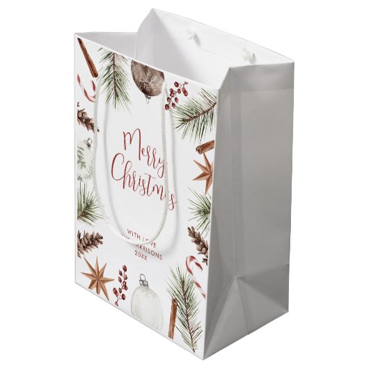 クラシックなクリスマス ミディアムペーパーバッグ (裏面アングル)