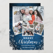 クラシックなクリスマス　4枚の写真を使ったグリーティングカード シーズンカード (正面/裏面)