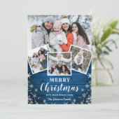 クラシックなクリスマス　4枚の写真を使ったグリーティングカード シーズンカード (スタンド正面)