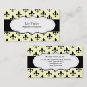 クラシックなクリーム色の（紋章の）フラ・ダ・リの名刺 名刺 (正面/裏面)