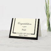 クラシックなクリームPhDの卒業カード カード (正面)