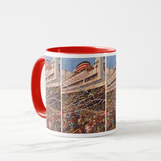 クラシックなクルーズ客船のバケーション;ボン・ヴォワヤージュ・パーティー! マグカップ (正面左)