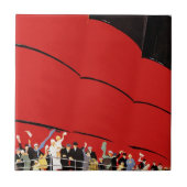 クラシックなクルーズ客船の乗客が別れの挨拶をしている タイル (正面)