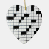 クラシックなクロスワードパズルの格子 セラミックオーナメント (右)