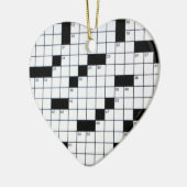 クラシックなクロスワードパズルの格子 セラミックオーナメント (左)