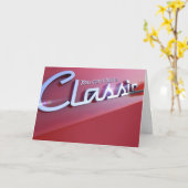 クラシックなクロム車の紋章 カード (黄色い花)