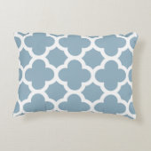 クラシックなクローバーのアクセントの枕-アクアマリン青 アクセントクッション (裏面)