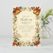 クラシックなグリーンとクリスマス 招待状 (スタンド正面)