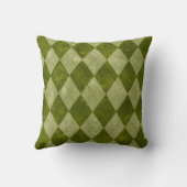クラシックなコケむした緑のアーガイル柄ので幾何学的なパターン クッション (裏面)
