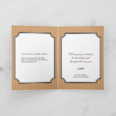 クラシックなコラージュの茶色ストライプのなバンドクリスマスの写真 シーズンカード (内部)