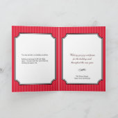 クラシックなコラージュ赤くストライプのなバンドクリスマスの写真 シーズンカード (内部)