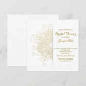 クラシックなゴールド箔のルック マンダラ ミニマリスト 招待状 (正面/裏面)