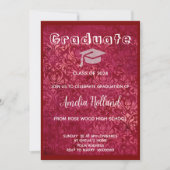 クラシックなゴールド＆マゼンタのヴィンテージ写真 招待状 (正面)