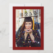 クラシックなゴールド＆マゼンタのヴィンテージ写真 招待状 (裏面)