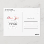 クラシックなサンタクロースがトナカイに乗ってありがとう ポストカード (裏面)