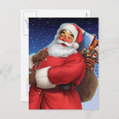 "クラシックなサンタ"の近い上り シーズンポストカード (正面/裏面)