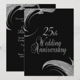 クラシックなシルバーアニバーサリー招待状 招待状