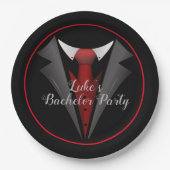 クラシックなジェントルマン　赤いネクタイ ペーパープレート (正面)