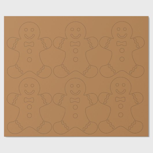 クラシックなジンジャーブレッドのクリスマスの包装紙 ラッピングペーパー (フラット)