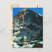 クラシックなスイスのアイガー登山道 ポストカード (正面/裏面)