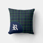 クラシックなスコットランド人のRobertsonのタータンチェック格子縞のモノグラム クッション (正面)