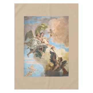 クラシックなスタイルで絵を描かれる天使 テーブルクロス