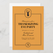 クラシックなスタッグの感謝祭前夜パーティー招待状 招待状 (正面/裏面)