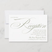 クラシックなセージグリーンのカリグラフィー結婚式の披露宴 招待状 (正面)