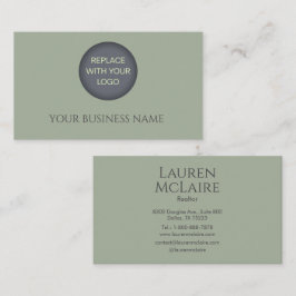 クラシックなセージグリーンのビジネスブランディングデザイン 名刺