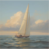 クラシックなセーリングヨットの絵画イメージ 🌅⛵ シール (正面)