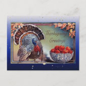 クラシックなターキーとリンゴのボウル シーズンポストカード (正面)