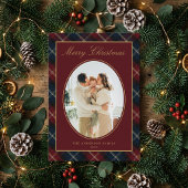 クラシックなタータンチェックの家族写真 クリスマス