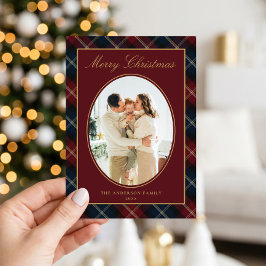 クラシックなタータンチェックの家族写真 クリスマス
