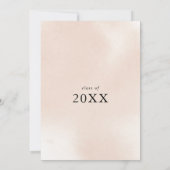 クラシックなダスティピンクのローズフラワー卒業パーティー 招待状 (裏面)