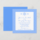 クラシックなダマスク柄の雪の結晶 新年のお誘い 招待状 (正面/裏面)