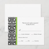 クラシックなダマスク織の応答 出欠カード (正面/裏面)