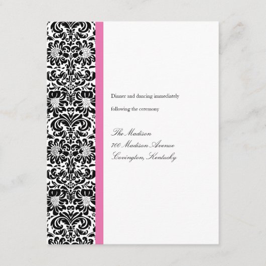 クラシックなダマスク織の披露宴カード エンクロージャーカード (正面)