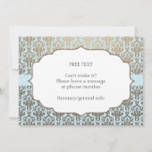 クラシックなダマスク ウェディング 招待状 (裏面)