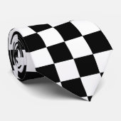 クラシックなチェッカーボードの白黒パターン ネクタイ (ロール)