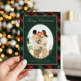 クラシックなチェック柄の家族写真 クリスマス