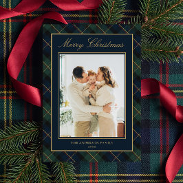 クラシックなチェック柄の家族写真 クリスマス