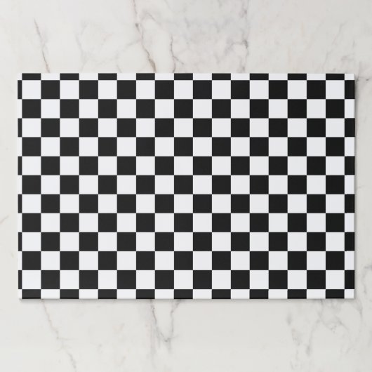 クラシックなチェック模様の競争のスポーツの点検の白黒 ペーパーパッド (正面)