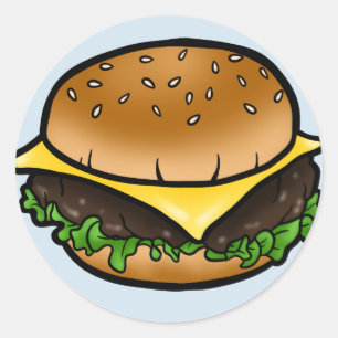 クラシックなチーズバーガーの恋人のステッカー ラウンドシール