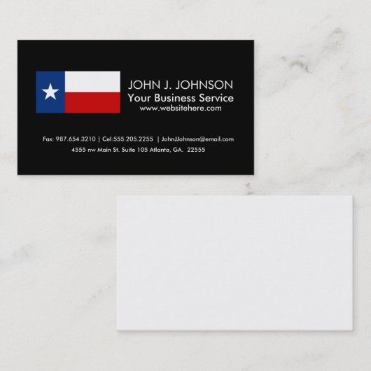 クラシックなテキサス州の州の旗 名刺 (正面/裏面)
