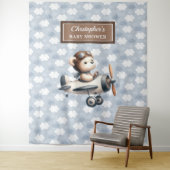 クラシックなテディベアパイロットベイビーシャワーの写真壁 タペストリー (インサイチュ)