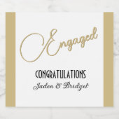 クラシックなデザインのカスタムエンゲージメントパーティー スパークリングワインラベル (シングルラベル)