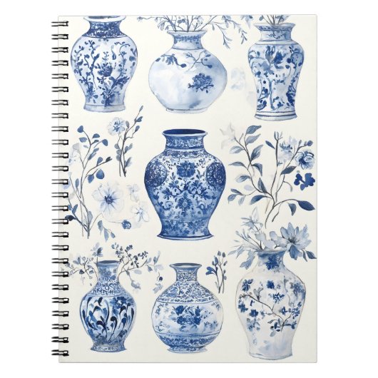 クラシックなデルフト陶器の花瓶 ノートブック (正面)